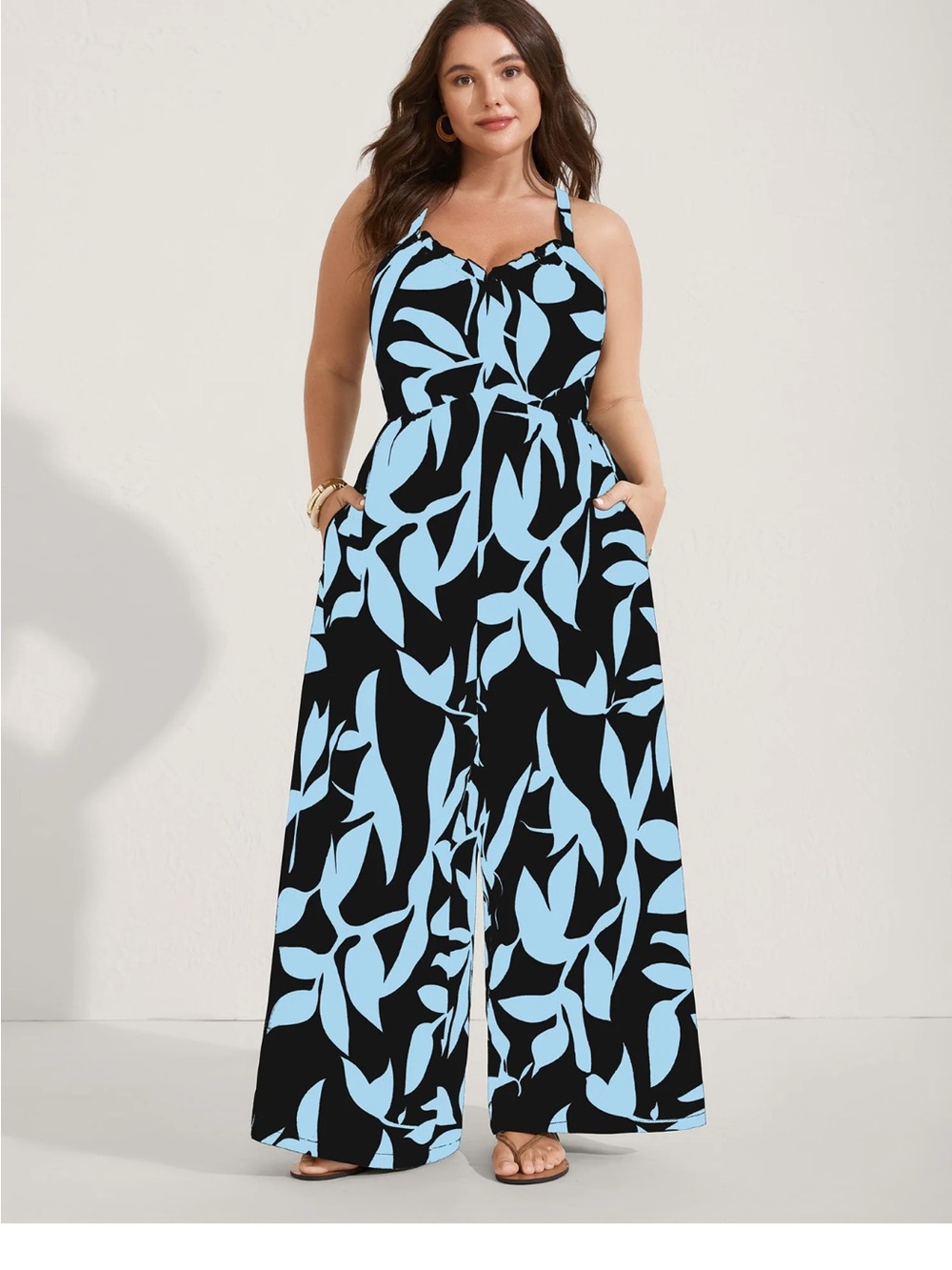 BloomChic Silhouette Floral Print Sweetheart Jumpsuit Sz 14-16